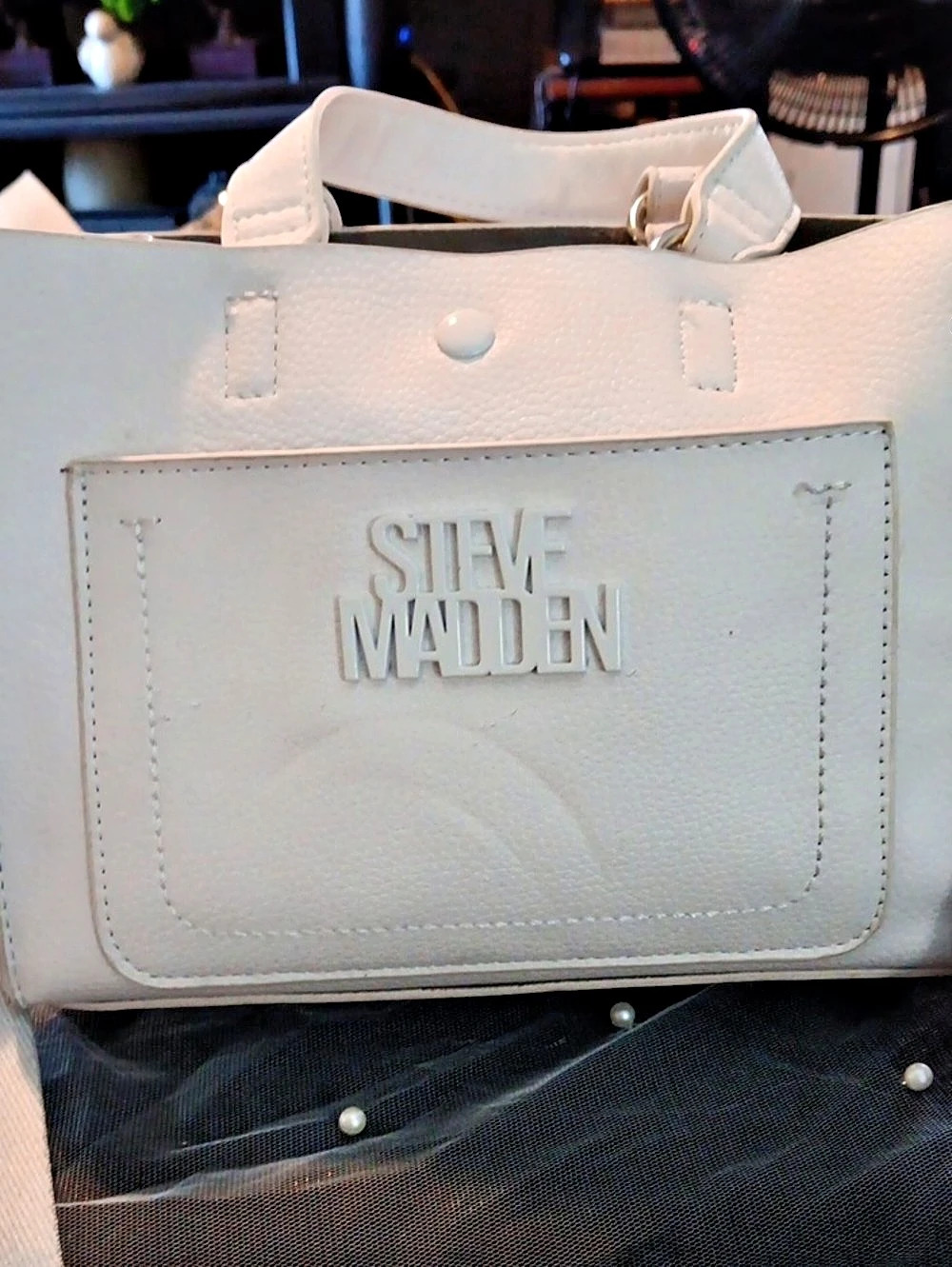 Steve Madden Mini-BSIDRA Tote in White
